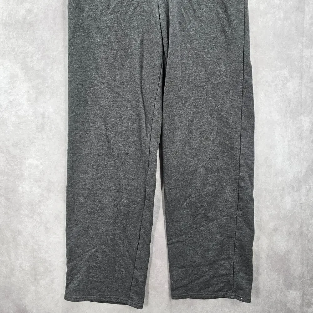 Hanes‎ Eco Smart Gray Pullon Wide Straight Leg Trousers Joggers Pants S Small